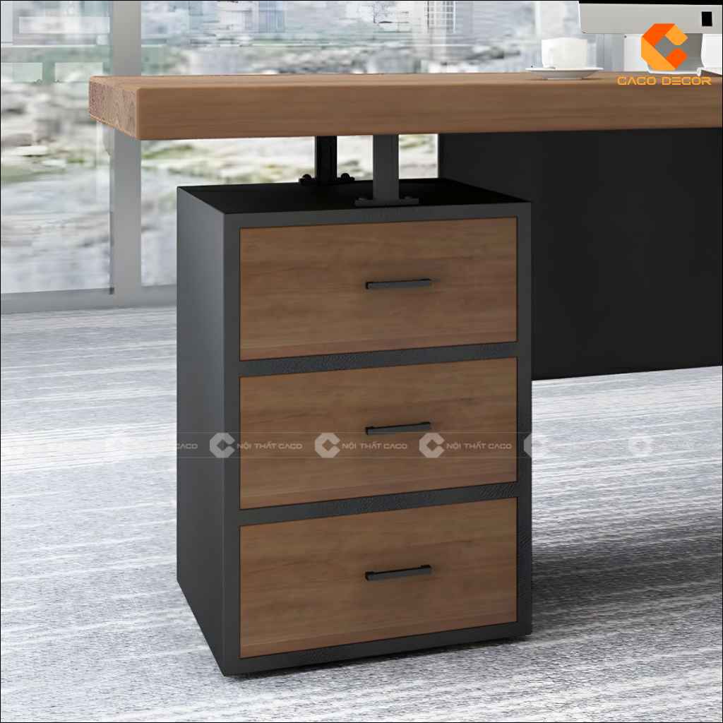 Cụm ba hộc kéo tiện dụng của bàn làm việc giám đốc BGD066