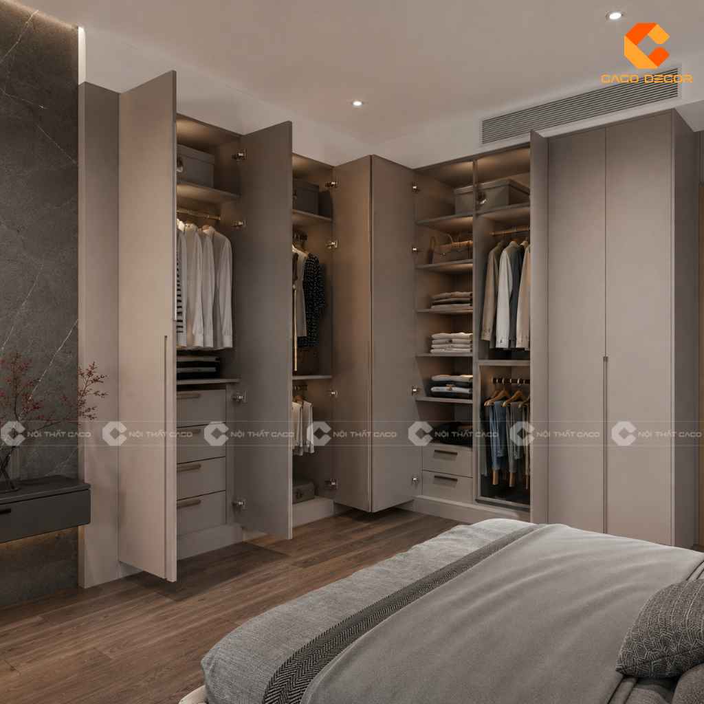25+ Mẫu Tủ Quần Áo Chữ L Đẹp, Tiện Nghi, Xu Hướng 2026 10