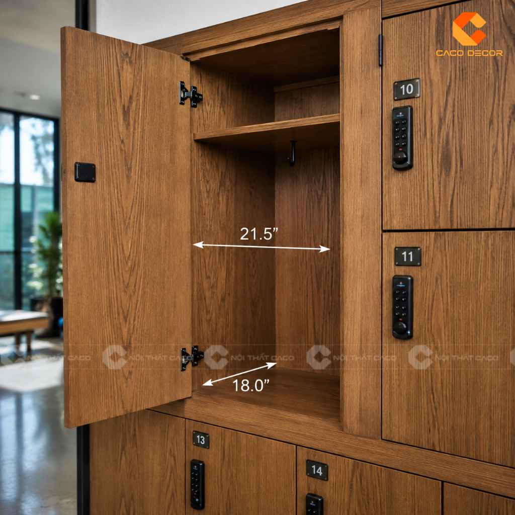 Tủ Locker Nhiều Ngăn Gỗ Đẹp, Đặt Làm Theo Yêu Cầu CaCo 1