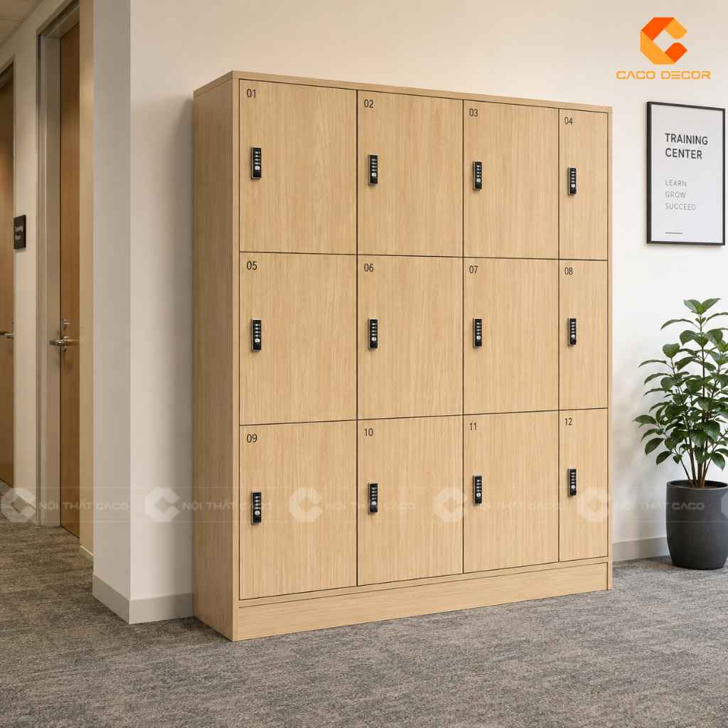Tủ Locker Nhiều Ngăn Gỗ Đẹp, Đặt Làm Theo Yêu Cầu CaCo 10