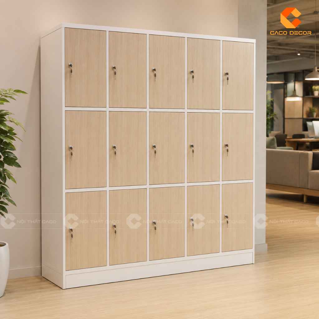 Tủ Locker Nhiều Ngăn Gỗ Đẹp, Đặt Làm Theo Yêu Cầu CaCo 13