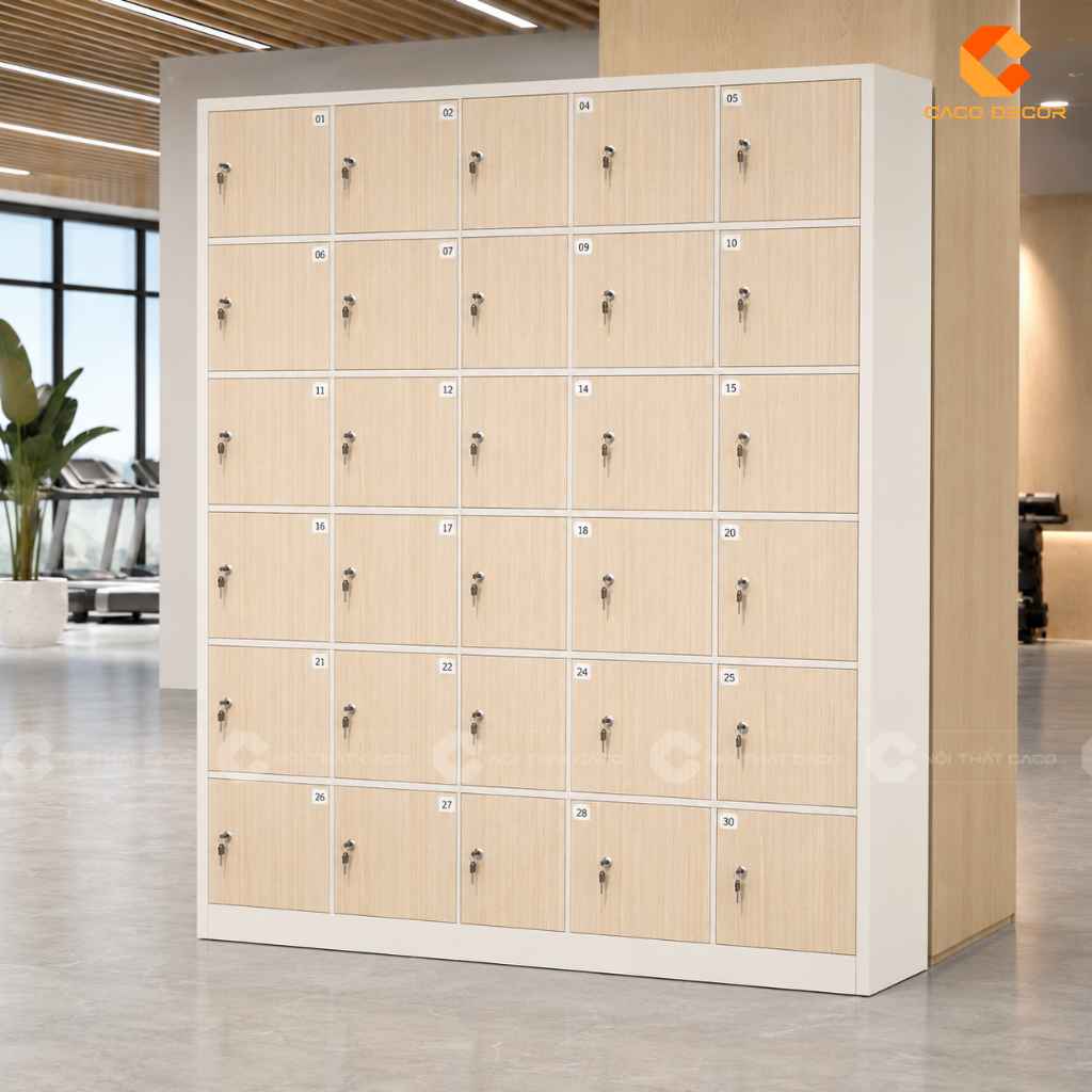 Tủ Locker Nhiều Ngăn Gỗ Đẹp, Đặt Làm Theo Yêu Cầu CaCo 22