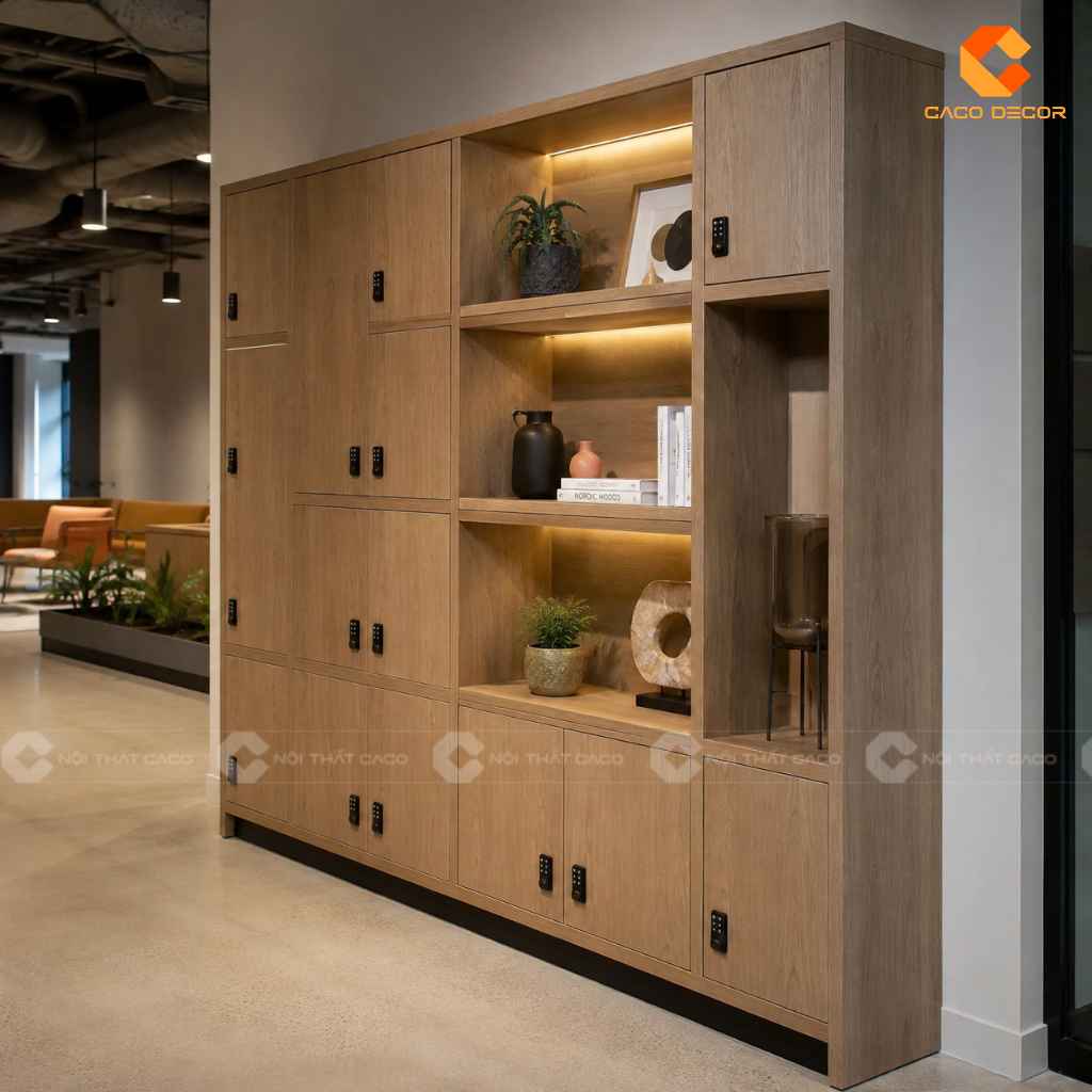 Tủ Locker Nhiều Ngăn Gỗ Đẹp, Đặt Làm Theo Yêu Cầu CaCo 17