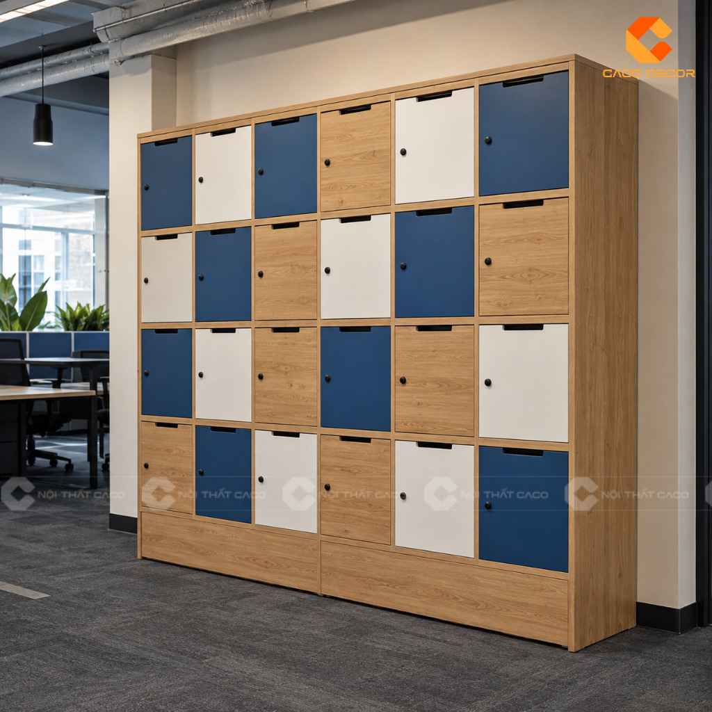 Tủ Locker Nhiều Ngăn Gỗ Đẹp, Đặt Làm Theo Yêu Cầu CaCo 14