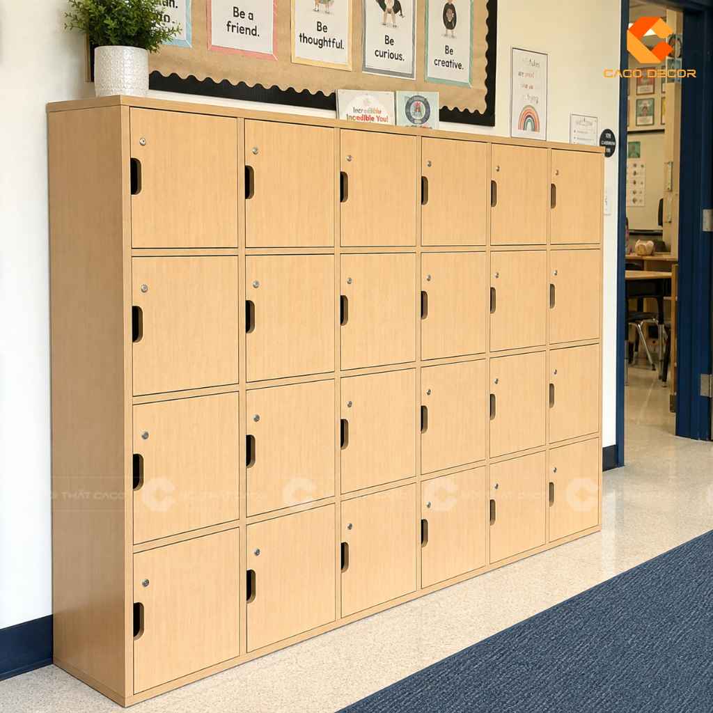 Tủ Locker Nhiều Ngăn Gỗ Đẹp, Đặt Làm Theo Yêu Cầu CaCo 11