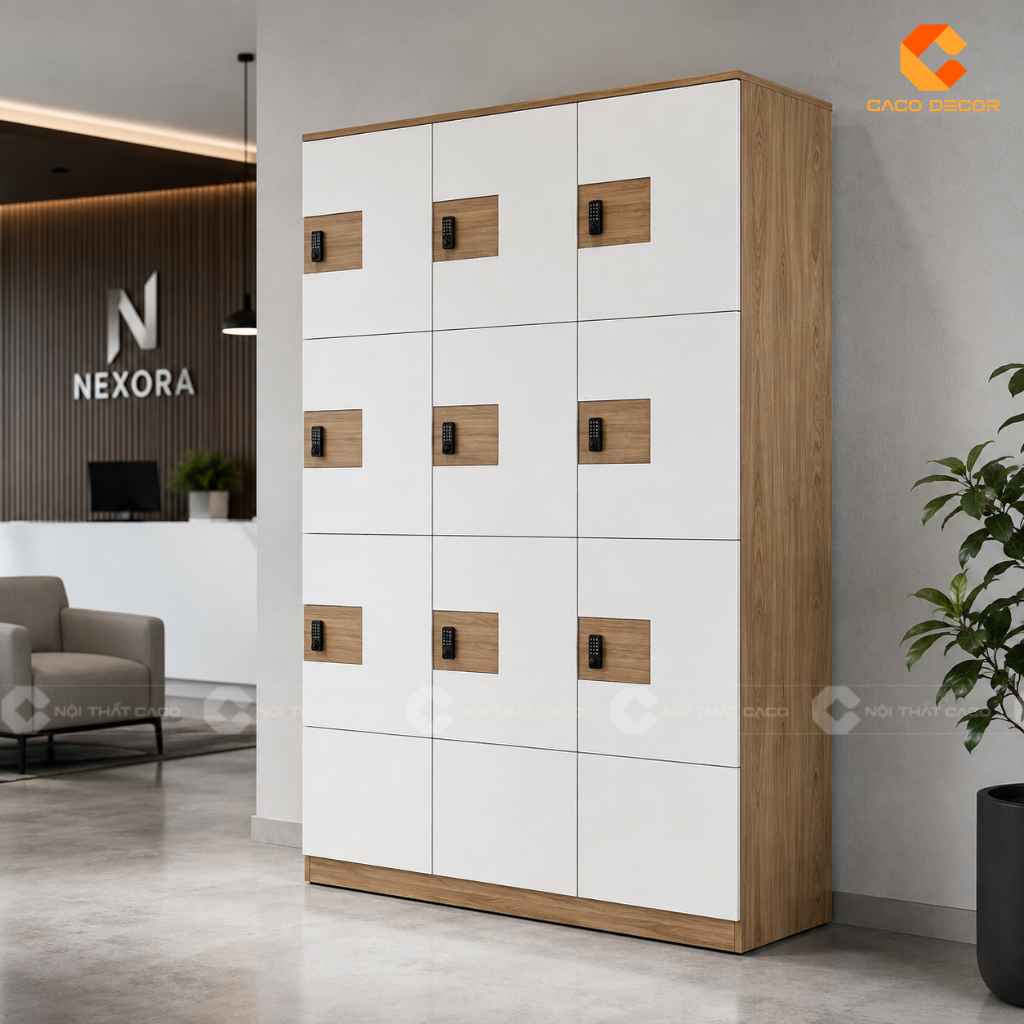 Tủ Locker Nhiều Ngăn Gỗ Đẹp, Đặt Làm Theo Yêu Cầu CaCo 8