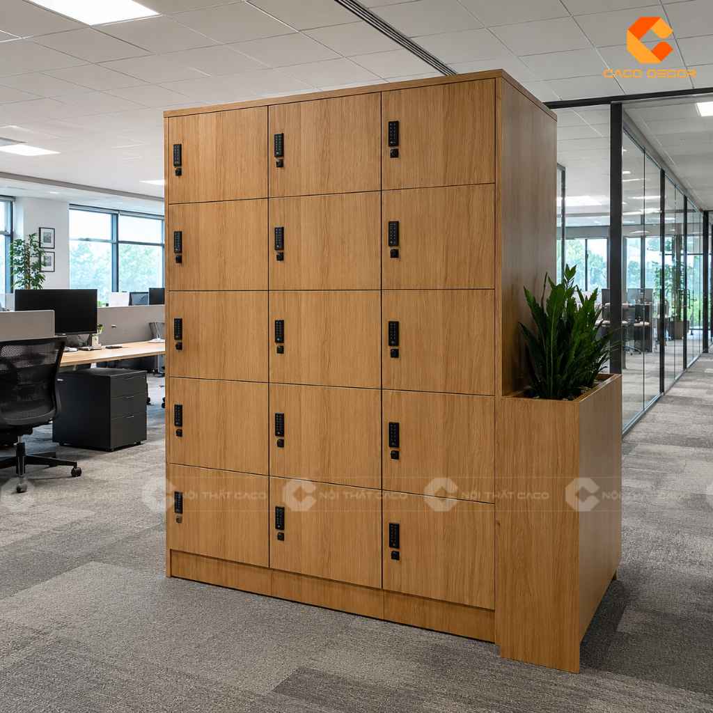 Tủ Locker Nhiều Ngăn Gỗ Đẹp, Đặt Làm Theo Yêu Cầu CaCo 5