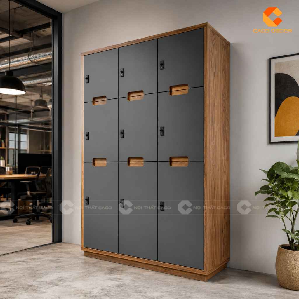 Tủ Locker Nhiều Ngăn Gỗ Đẹp, Đặt Làm Theo Yêu Cầu CaCo 2