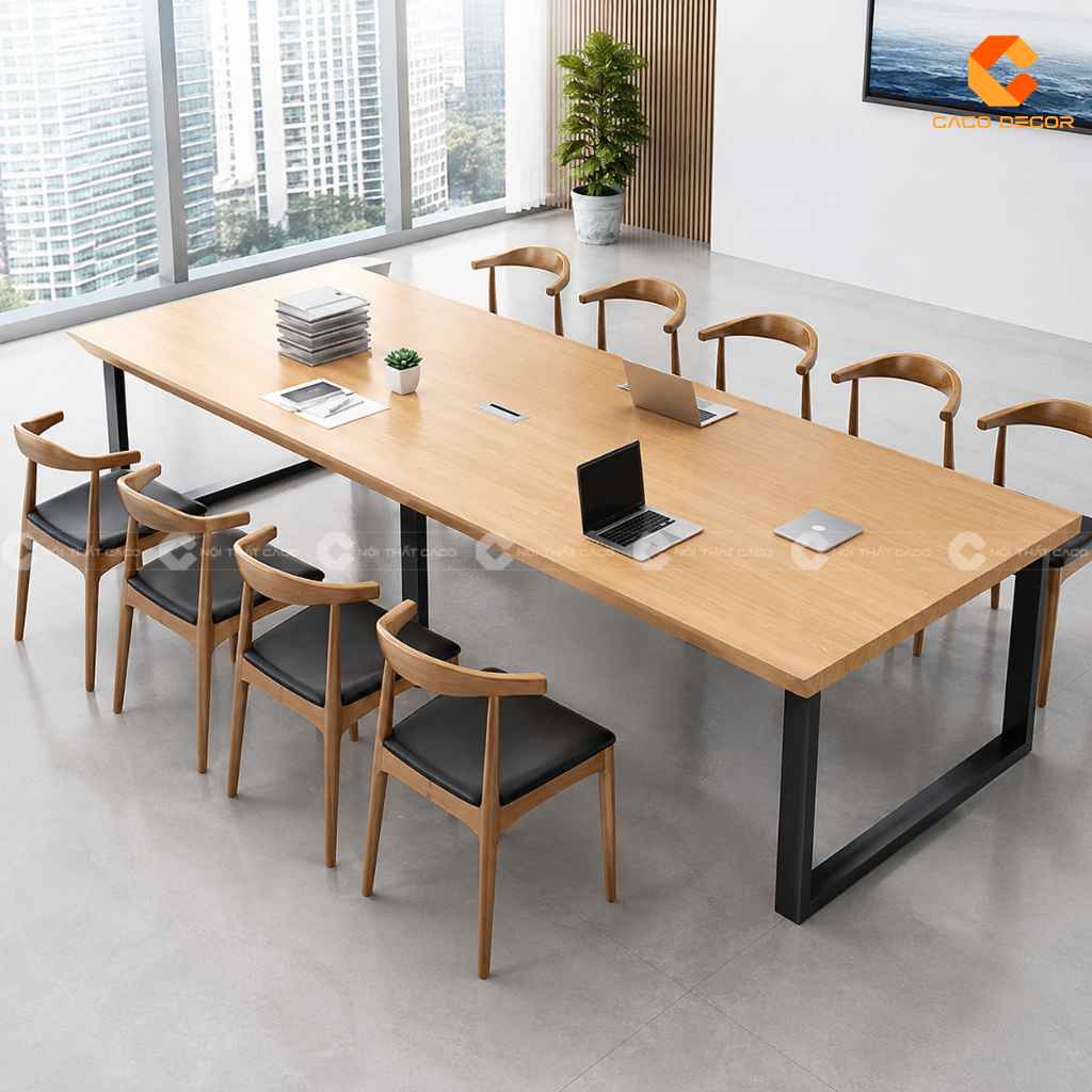 Top Mẫu Bàn Họp Chân Sắt 2m4 Hiện Đại, Đẹp Năm 2026 12