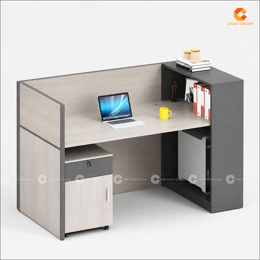 Bàn làm việc nhân viên BLVNV018 chất liệu gỗ MDF cao cấp
