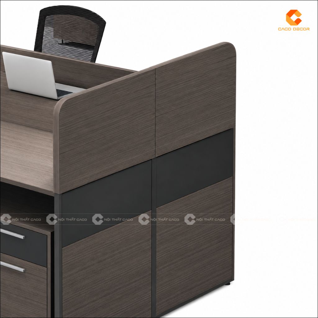 Bàn Làm Việc Nhân Viên Gỗ Công Nghiệp Tone Nâu Xám - BLVNV04 5