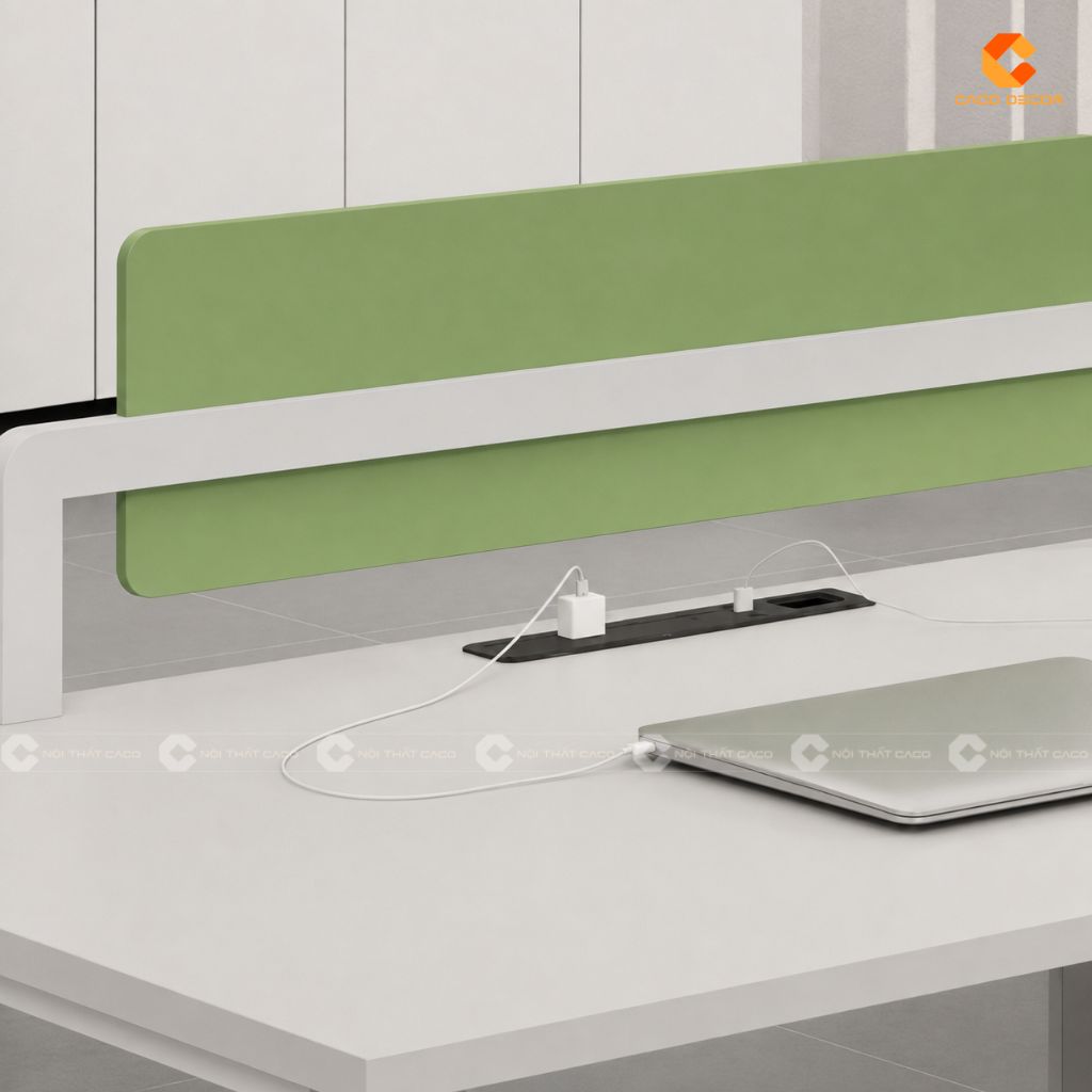 Bàn Làm Việc Nhân Viên Gỗ Công Nghiệp Tone Xanh - BLVNV07 3