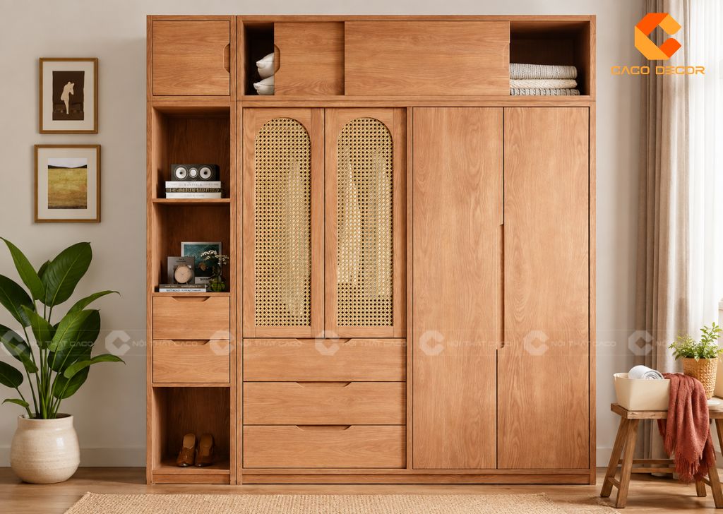 29 Mẫu Tủ Quần Áo Cánh Mây Đẹp, Thoáng Và Sang Trọng 17