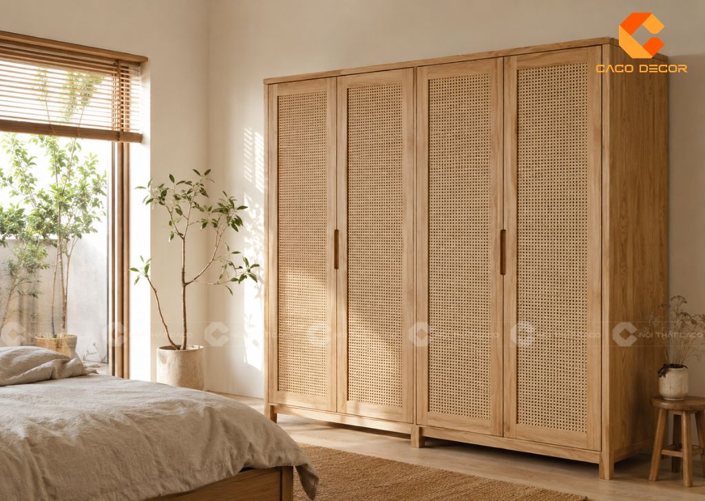 29 Mẫu Tủ Quần Áo Cánh Mây Đẹp, Thoáng Và Sang Trọng 15