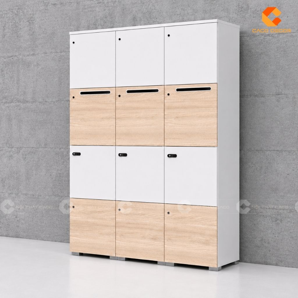 Tủ Locker Nhiều Ngăn Gỗ Đẹp, Đặt Làm Theo Yêu Cầu CaCo 24