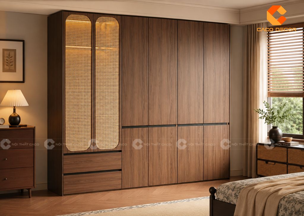 29 Mẫu Tủ Quần Áo Cánh Mây Đẹp, Thoáng Và Sang Trọng 12