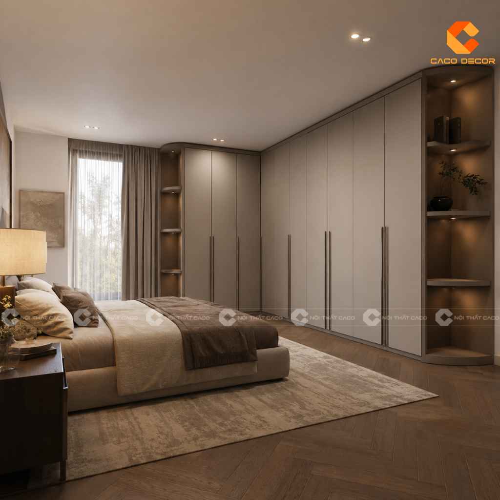 25+ Mẫu Tủ Quần Áo Chữ L Đẹp, Tiện Nghi, Xu Hướng 2026 13