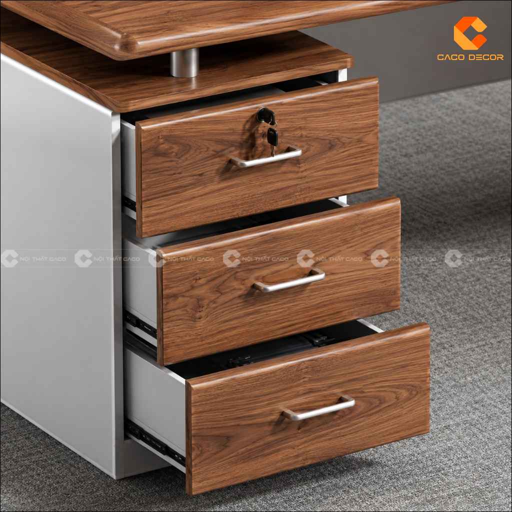 Cụm ba ngăn kéo có khóa của bàn làm việc giám đốc BGD067
