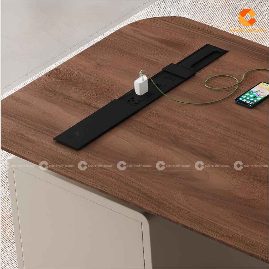 Chi tiết ổ cắm điện âm bàn tiện lợi của bàn BGD068