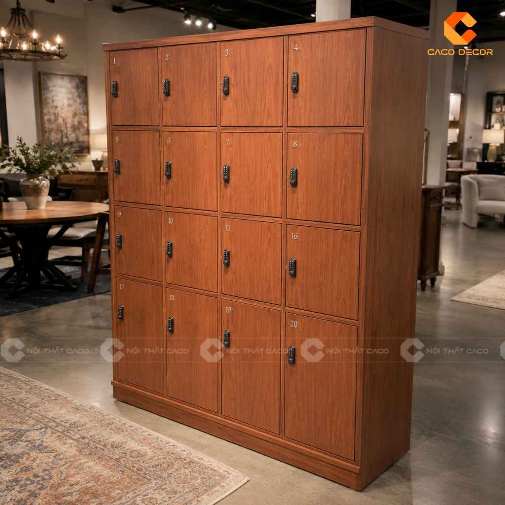 Tủ Locker Nhiều Ngăn Gỗ Đẹp, Đặt Làm Theo Yêu Cầu CaCo 3