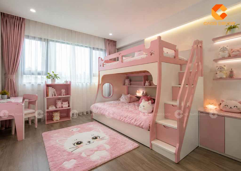 Phòng trẻ em có giường tầng hoàn thiện