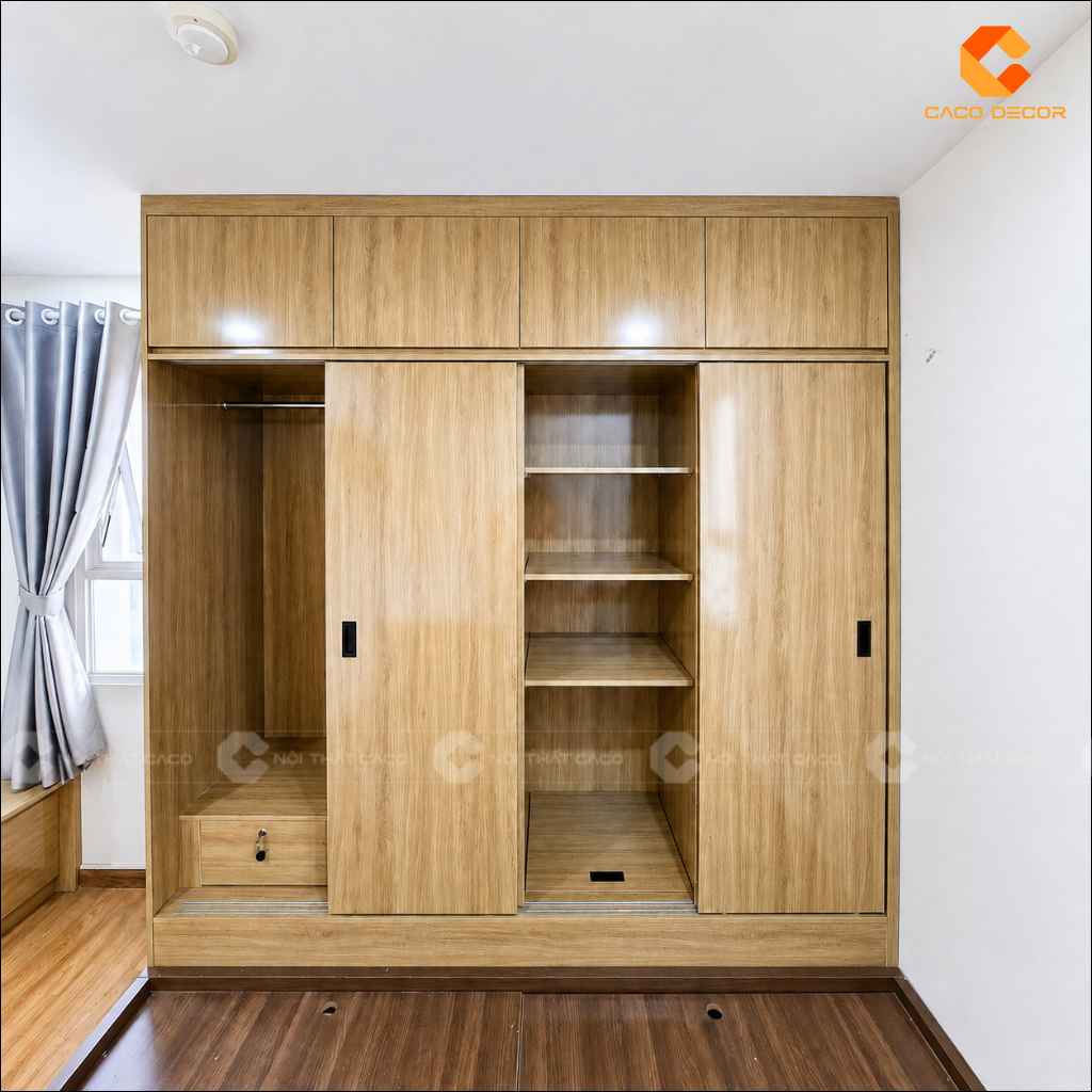 Chi tiết ngăn treo đồ tủ quần áo chị Thanh Bình Đông