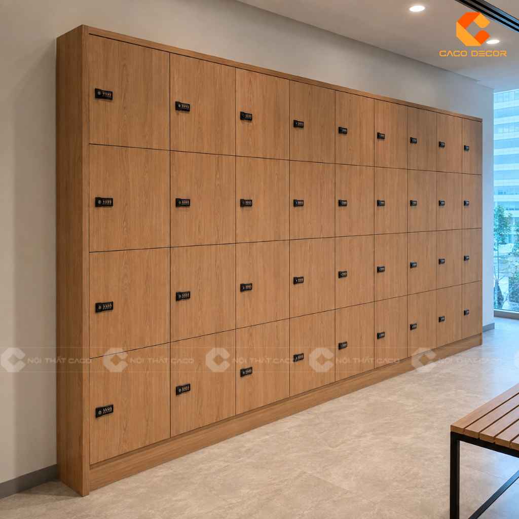 Tủ Locker Nhiều Ngăn Gỗ Đẹp, Đặt Làm Theo Yêu Cầu CaCo 9