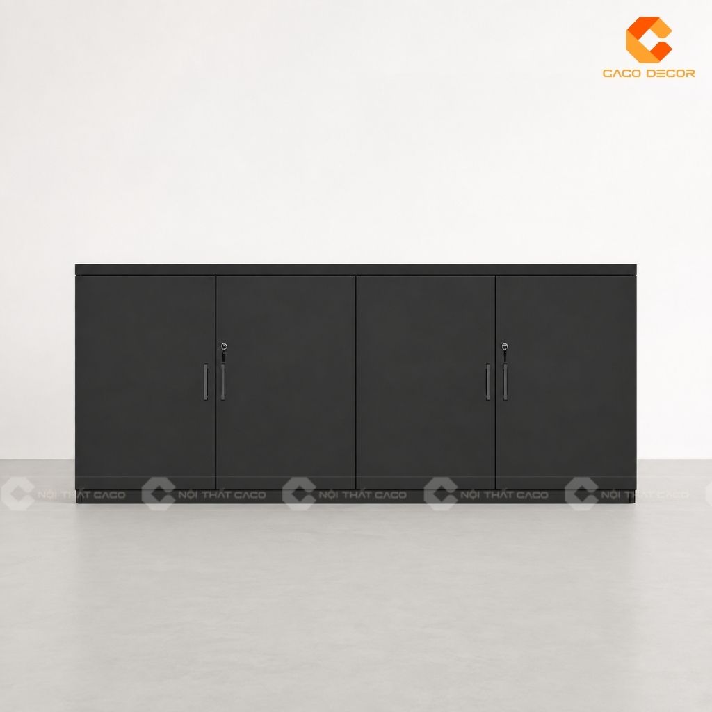 Bản vẽ thiết kế 2D tủ hồ sơ thấp kích thước 2000 x 400 x 850 mm