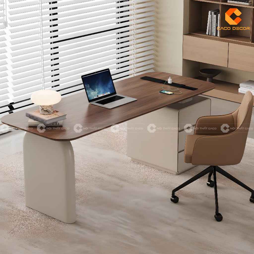 Tổng thể mẫu bàn giám đốc có tủ phụ BGD068