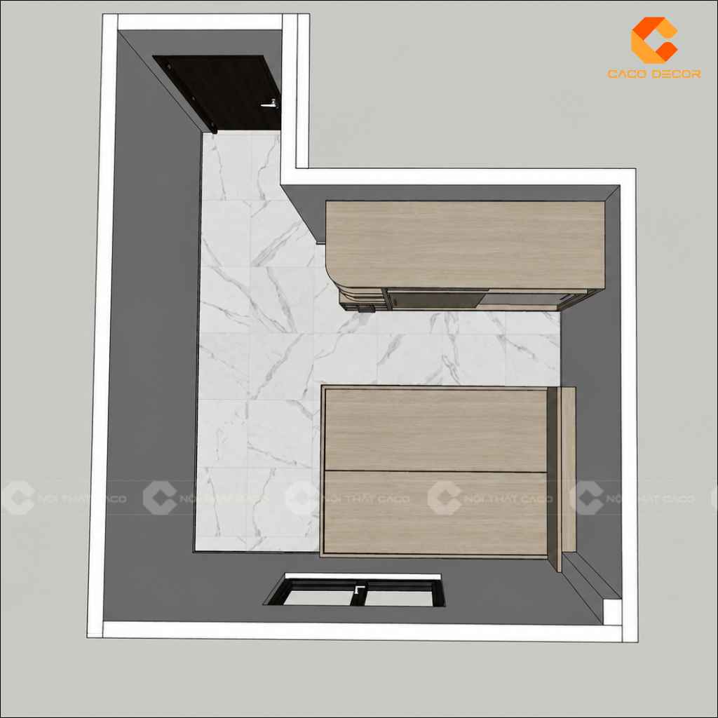 Bản vẽ 2D bố trí nội thất phòng ngủ thứ ba nhà chị Bạch Mai