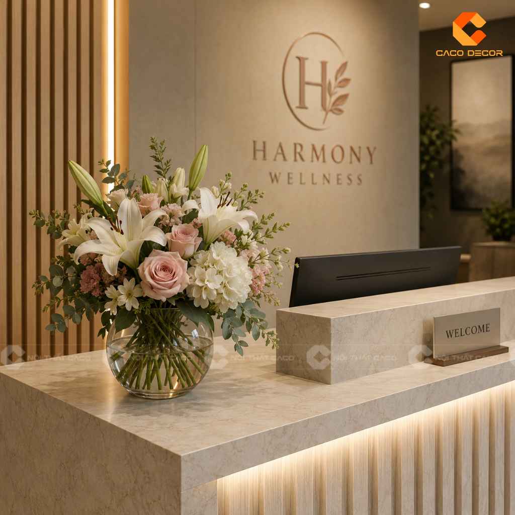 Cách Trang Trí Quầy Lễ Tân Đẹp Cho Từng Không Gian 15