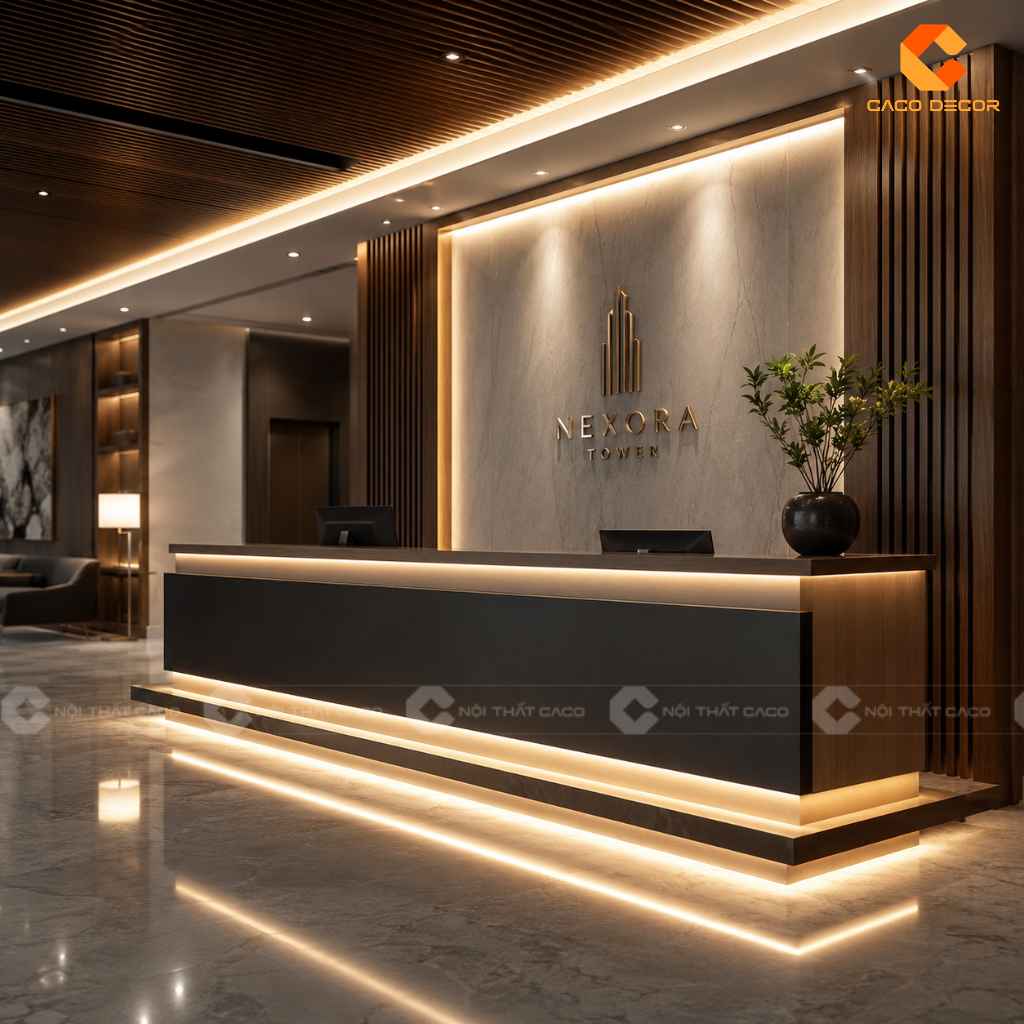 Cách Trang Trí Quầy Lễ Tân Đẹp Cho Từng Không Gian 2