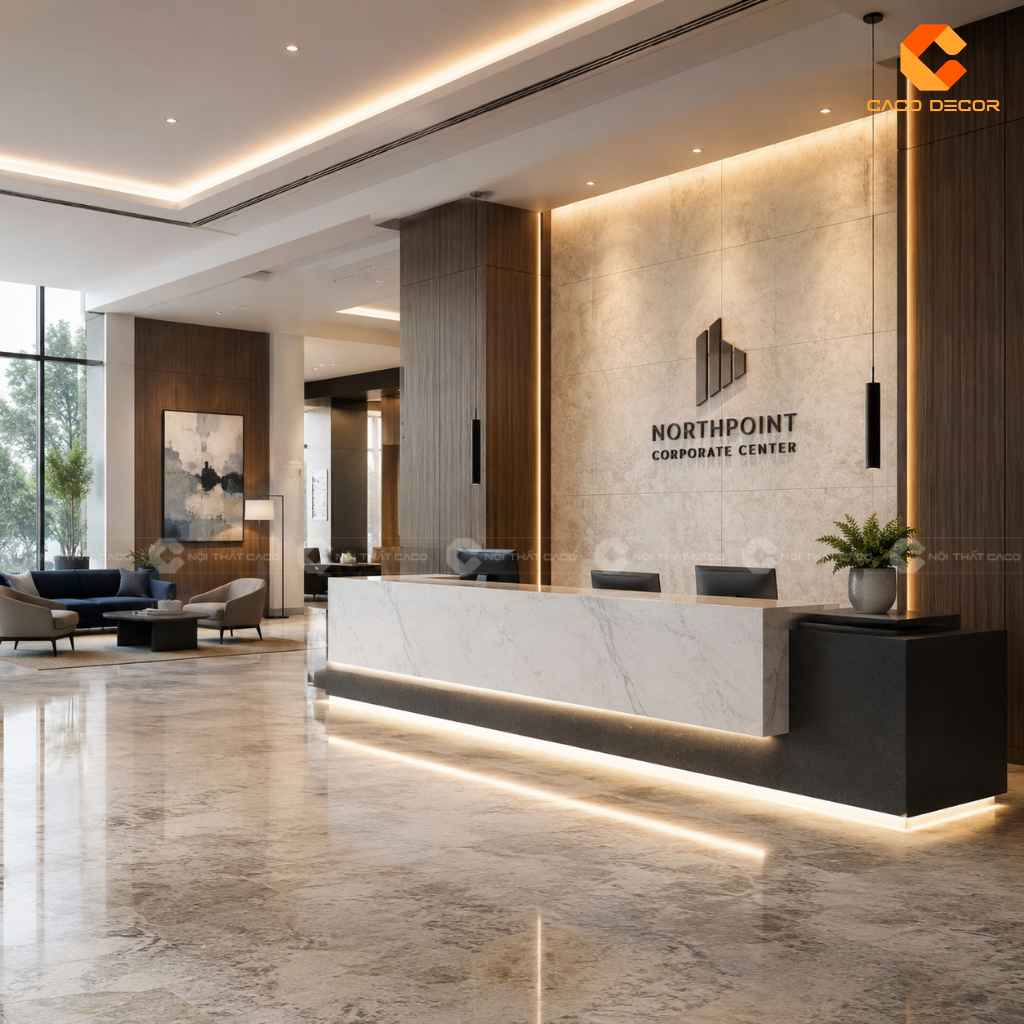 Cách Trang Trí Quầy Lễ Tân Đẹp Cho Từng Không Gian 5