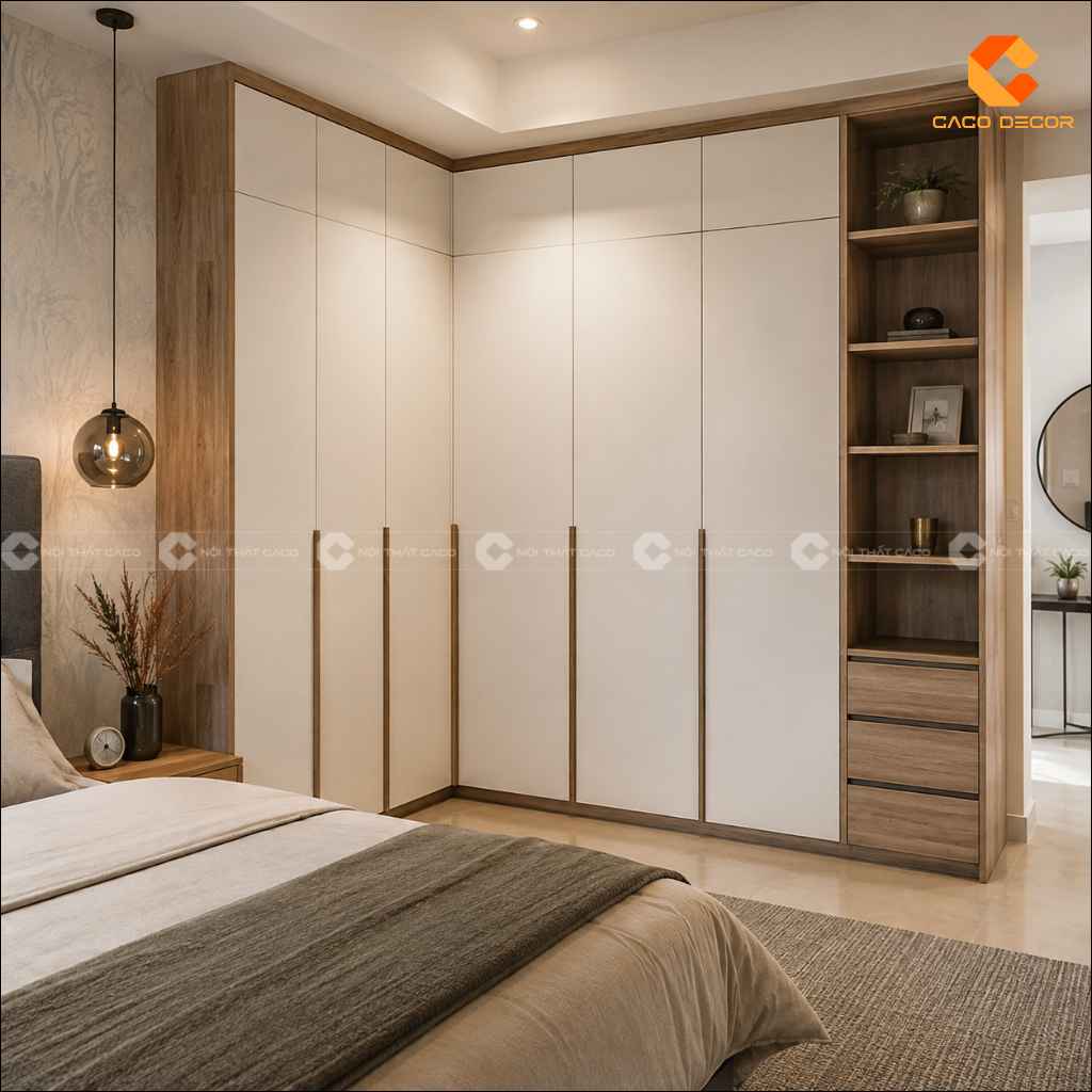 25+ Mẫu Tủ Quần Áo Chữ L Đẹp, Tiện Nghi, Xu Hướng 2026 5