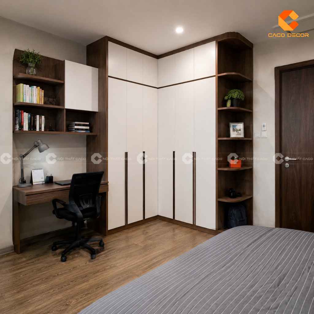25+ Mẫu Tủ Quần Áo Chữ L Đẹp, Tiện Nghi, Xu Hướng 2026 17