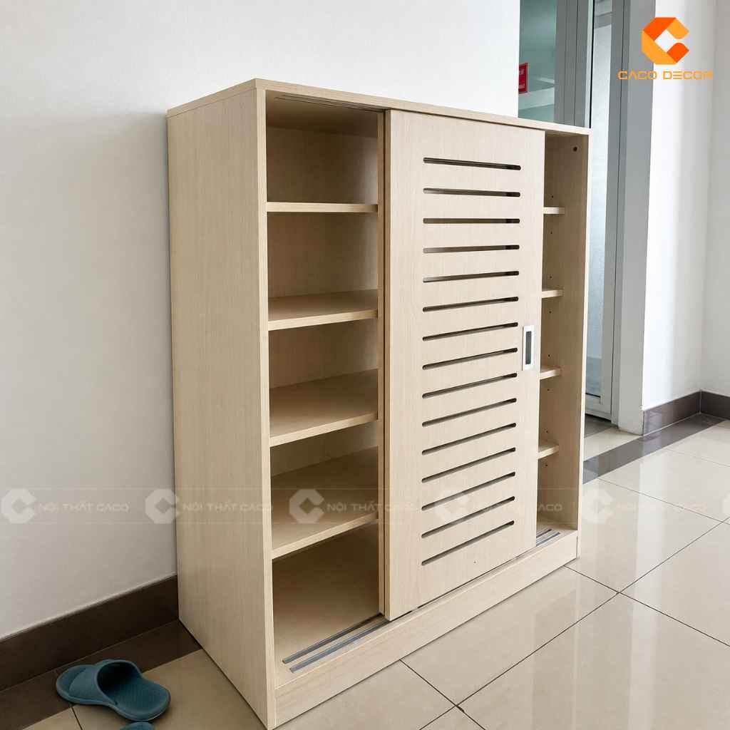 Tủ giày cửa lùa nhiều tầng kệ lưu trữ tại VinaControl Tân Thuận