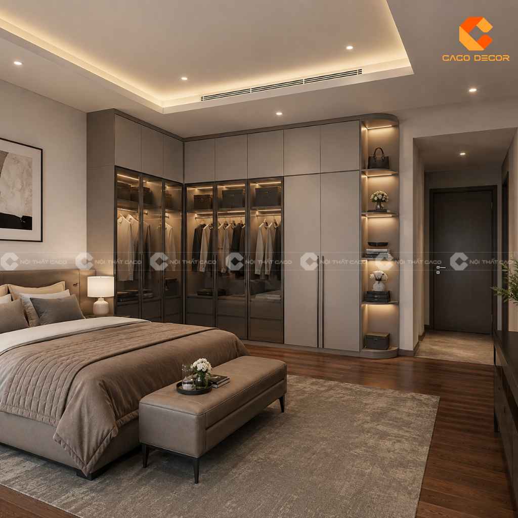 25+ Mẫu Tủ Quần Áo Chữ L Đẹp, Tiện Nghi, Xu Hướng 2026 18