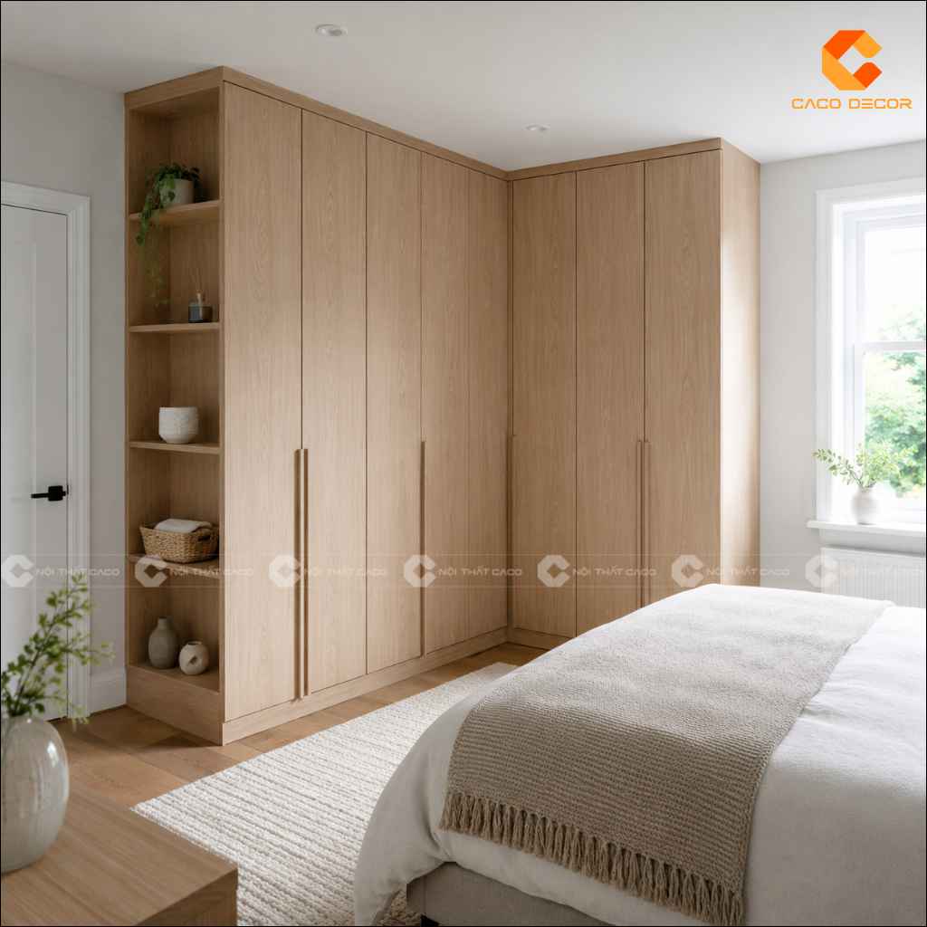 25+ Mẫu Tủ Quần Áo Chữ L Đẹp, Tiện Nghi, Xu Hướng 2026 21