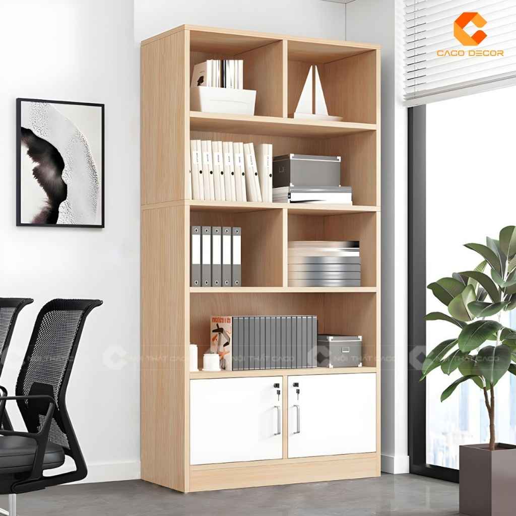Tủ Hồ Sơ Gỗ Công Nghiệp THS042 Nhiều Ngăn Có Khóa Tiện Dụng 5