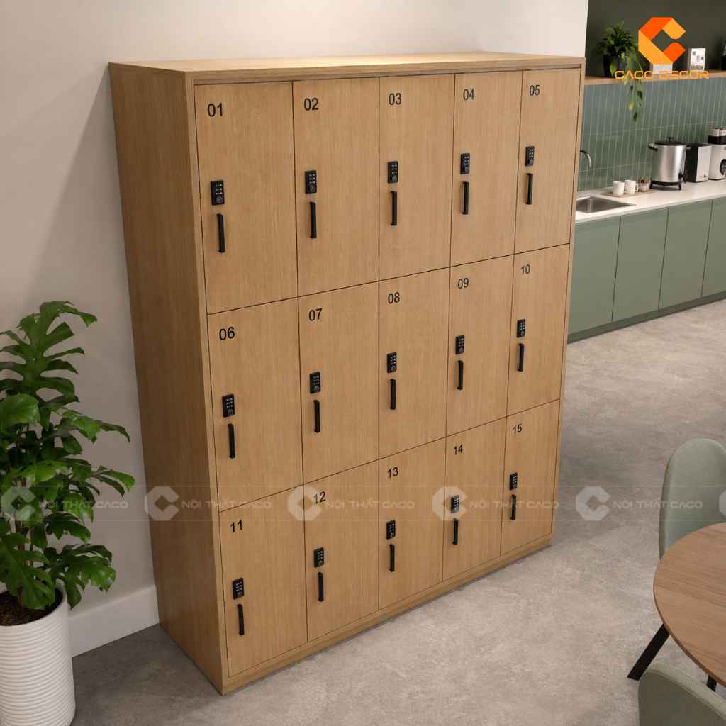 Tủ Locker Nhiều Ngăn Gỗ Đẹp, Đặt Làm Theo Yêu Cầu CaCo 6