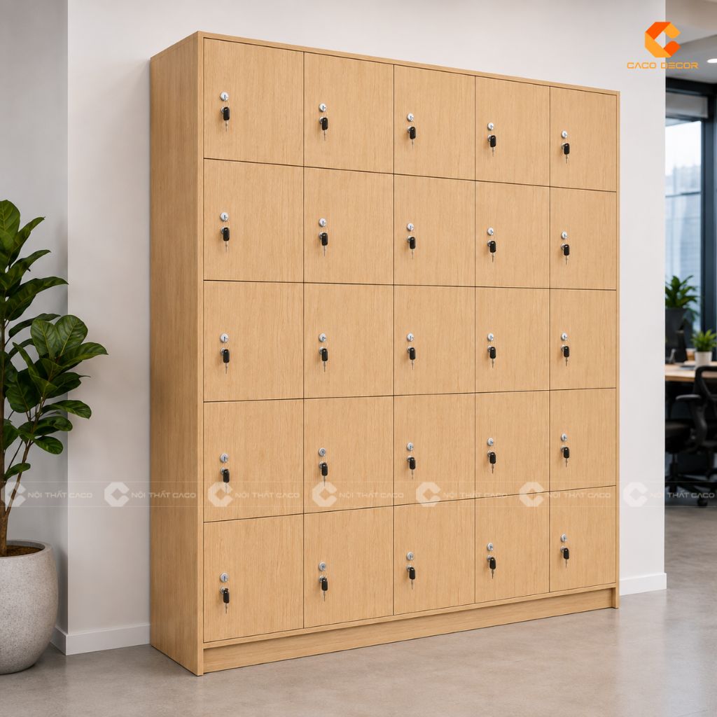 Tủ locker LK01 gỗ công nghiệp MDF 25 ngăn