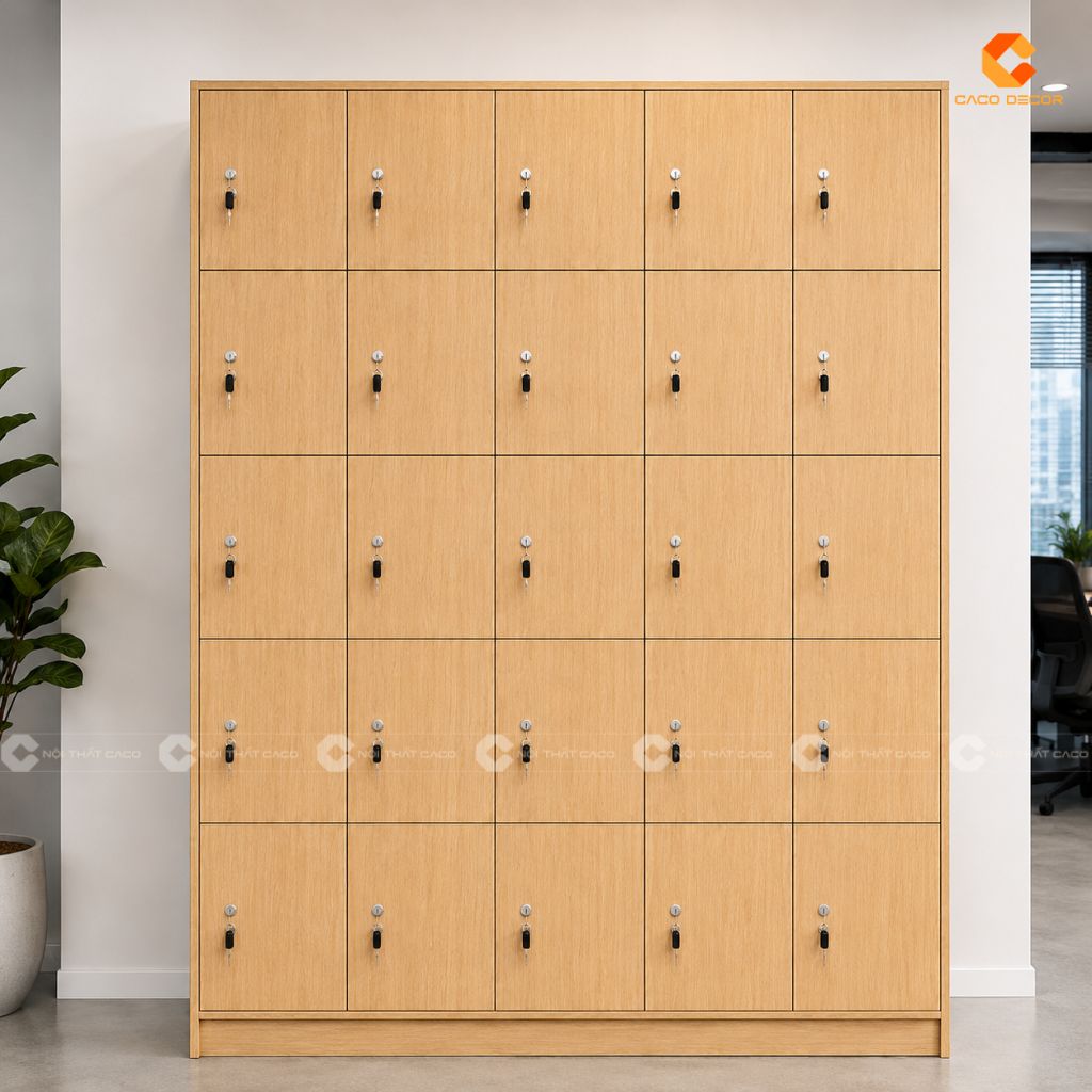 Tủ locker gỗ công nghiệp LK01 thiết kế nhiều ngăn tiện dụng