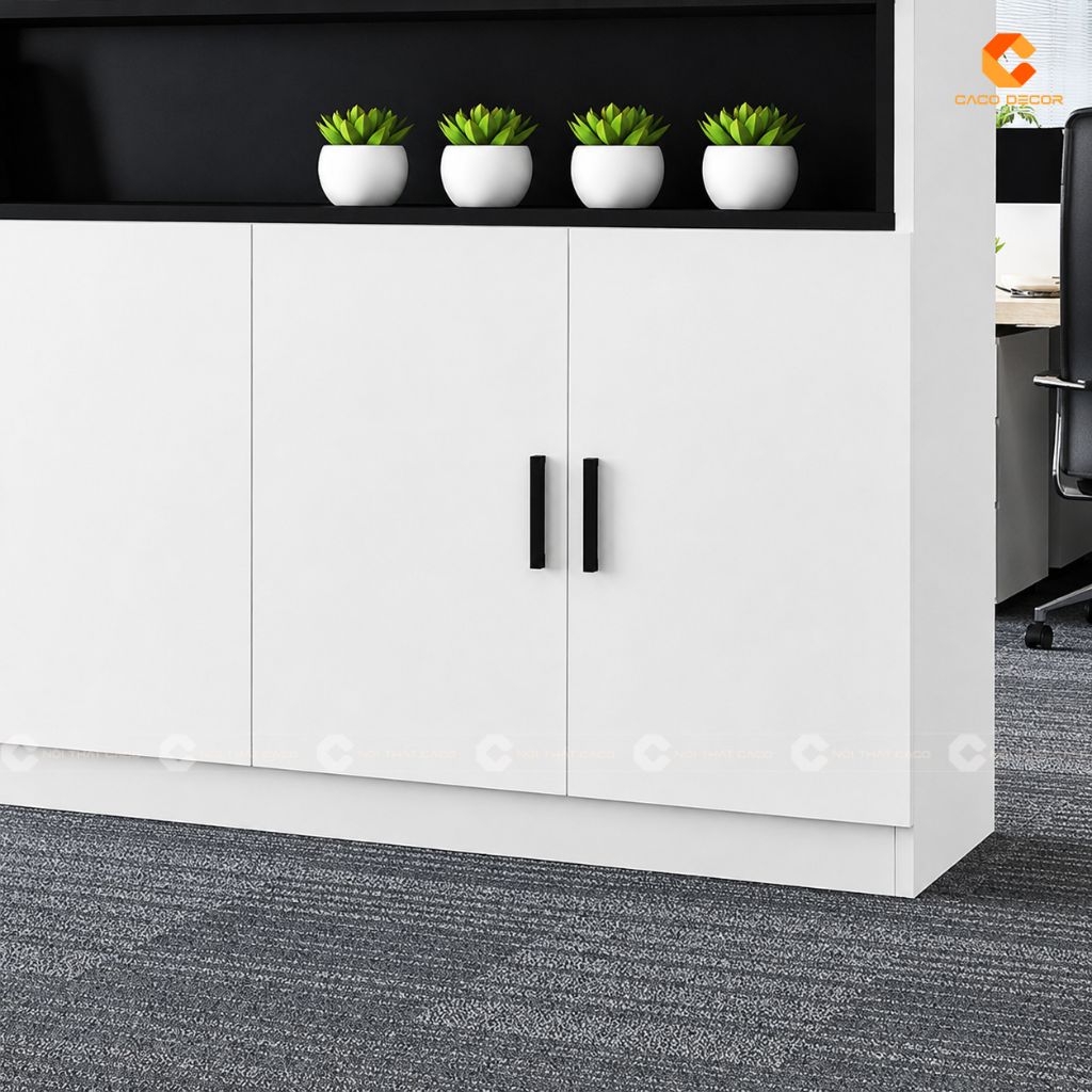 Tủ locker gỗ công nghiệp LK010 có thể kết hợp kệ trang trí