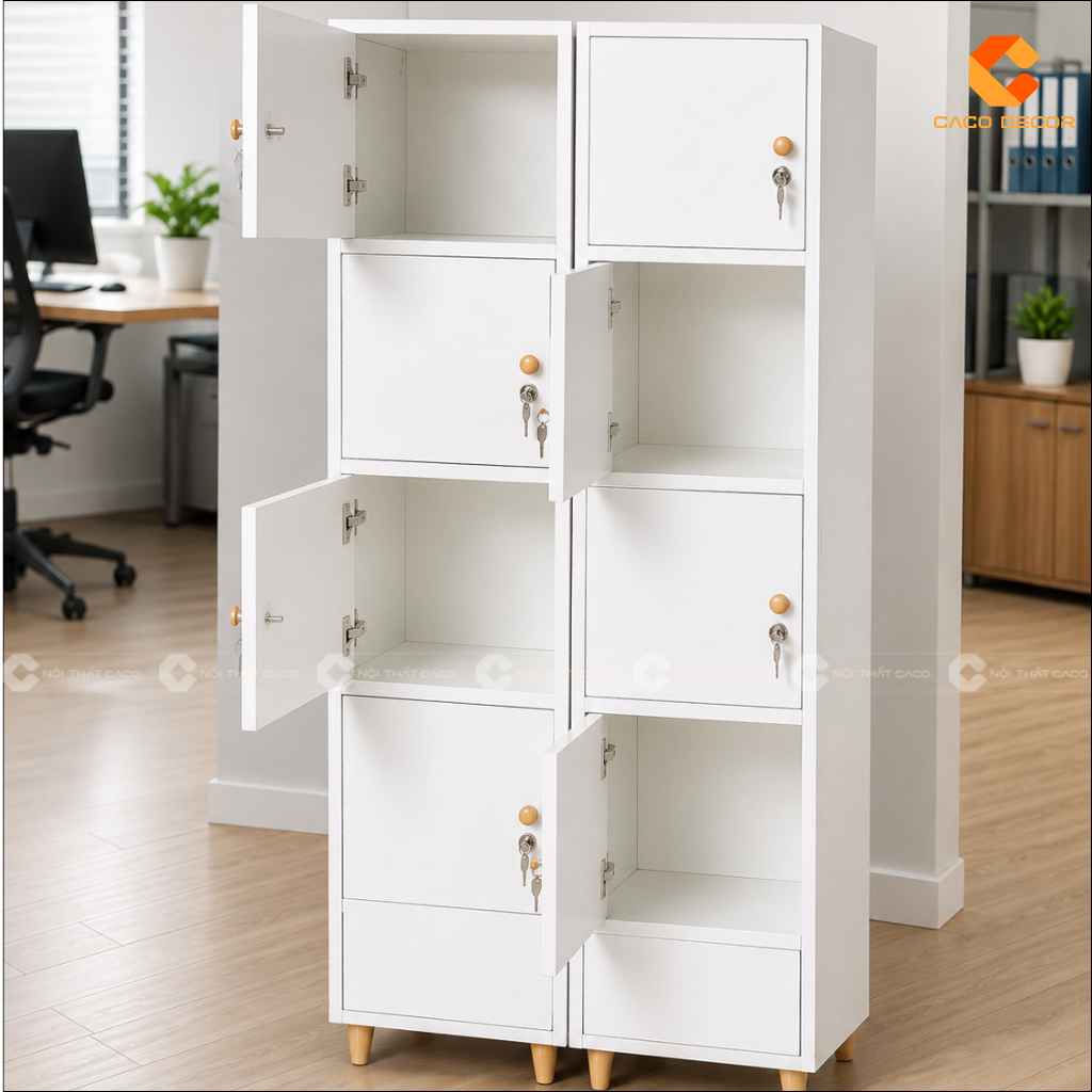 Tủ locker gỗ công nghiệp LK012 mở cánh