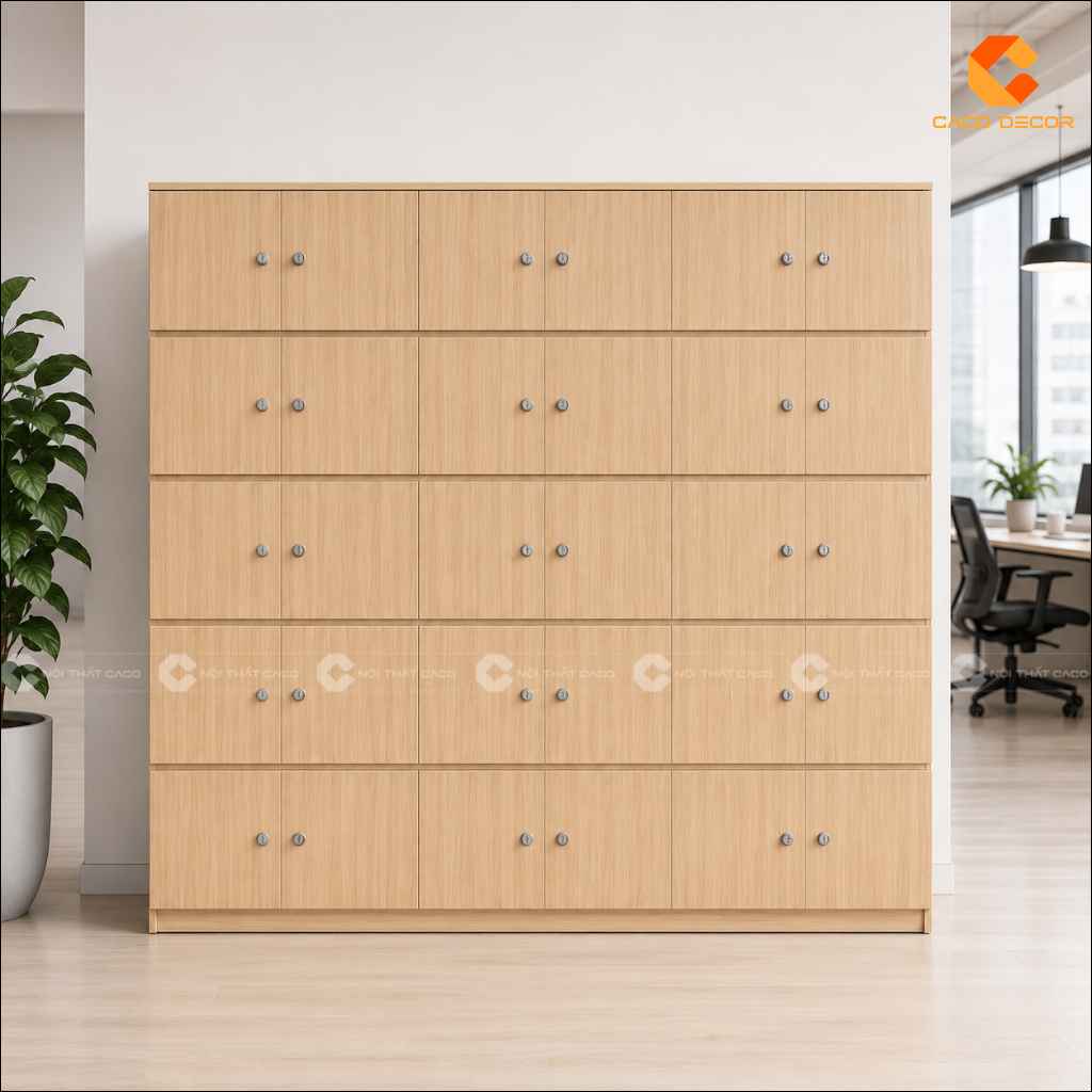 Tủ Locker Gỗ Công Nghiệp LK013 Nhiều Ngăn Cho Văn Phòng 4