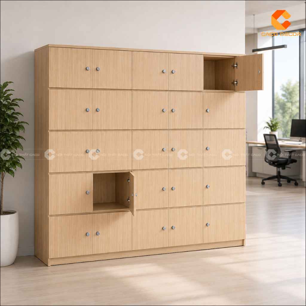 Tủ Locker Gỗ Công Nghiệp LK013 Nhiều Ngăn Cho Văn Phòng 2