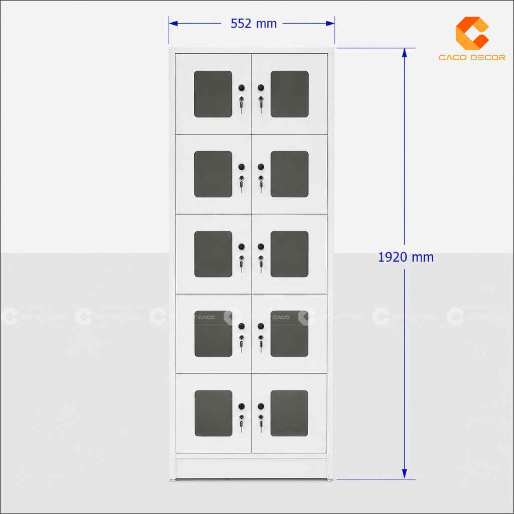 Kích thước tủ locker gỗ công nghiệp LK015 10 ngăn
