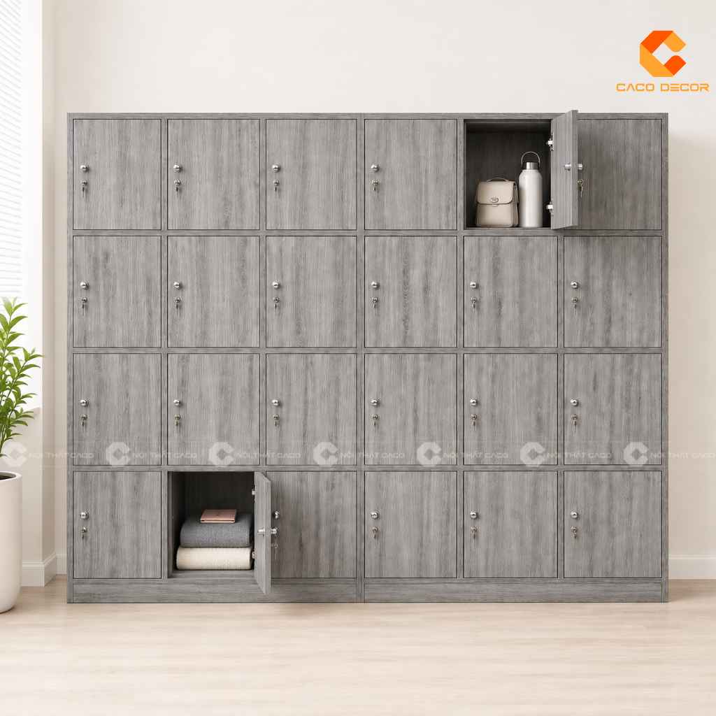 Tủ locker gỗ công nghiệp LK06 24 ngăn có khóa riêng 1