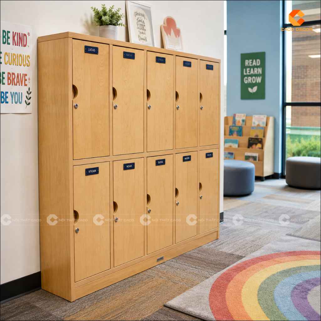 19+ Mẫu Tủ Locker Gỗ Công Nghiệp MDF Đẹp, Giá Xưởng Tại CaCo 17