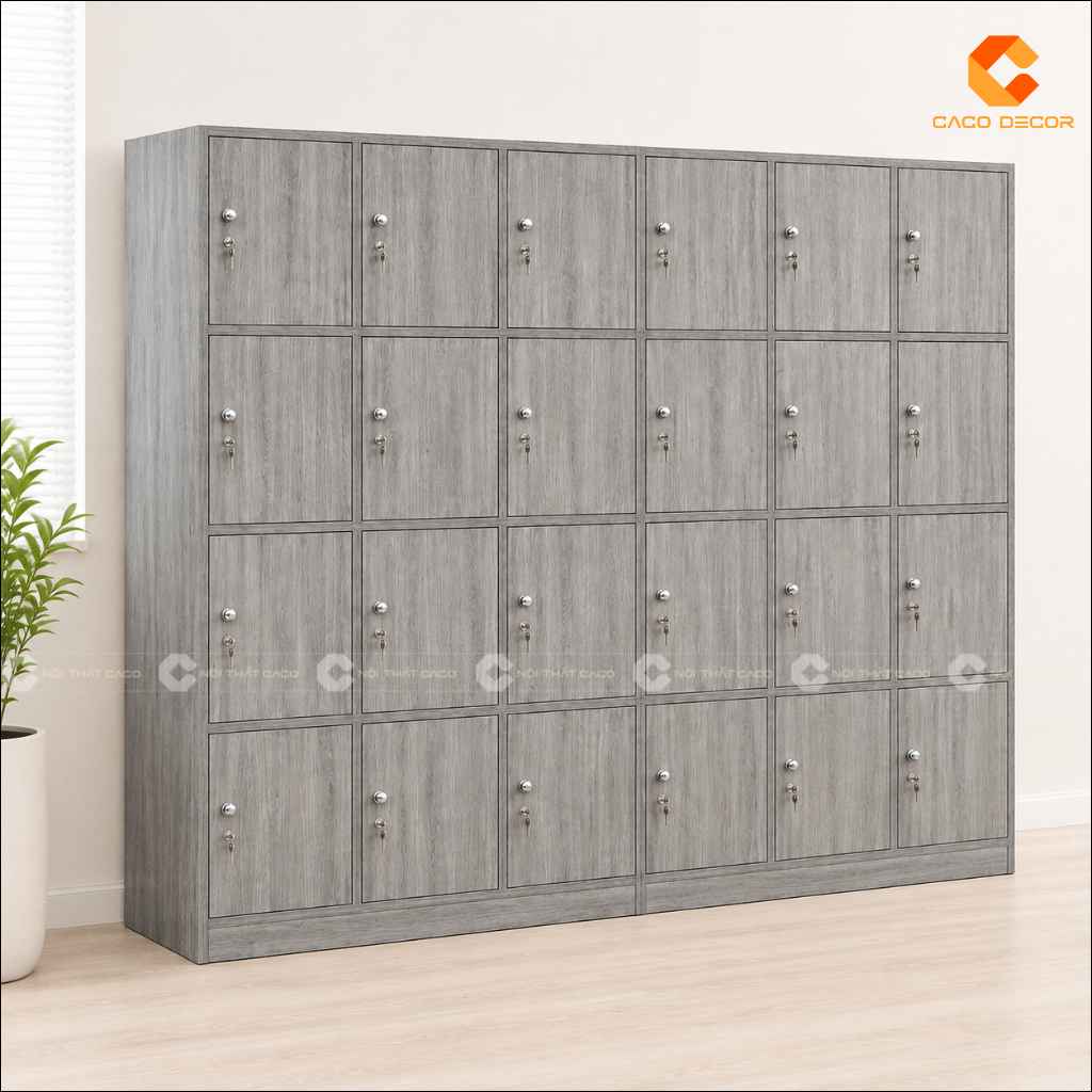 Tủ locker gỗ công nghiệp LK06 24 ngăn có khóa riêng 2